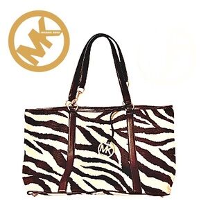 NEW Michael Kors Large Zebra Print Tote